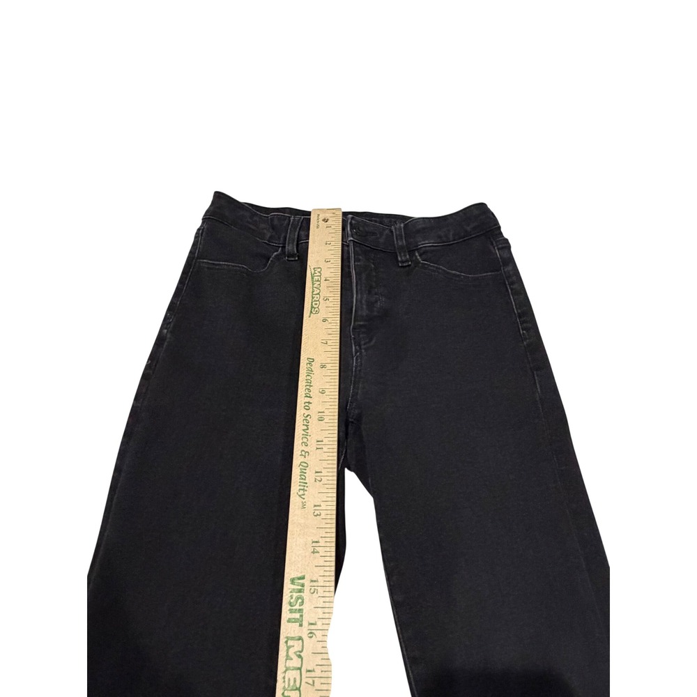 American Eagle The Dream Jean Super Skinny High Waisted Black Denim 6 Long - Picture 7 of 8